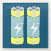 Batterijen Glazen Onderzetter (Voorkant)