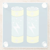 Batterijen Glazen Onderzetter (Achterkant)