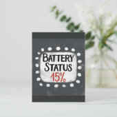Batterijstatus 15 procent Briefkaart (Staand voorkant)