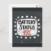 Batterijstatus 15 procent Briefkaart (Voorkant / Achterkant)