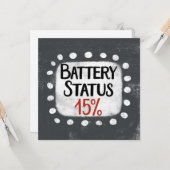 Batterijstatus 15 procent Wenskaart Kaart (Voorkant / Achterkant in situ)