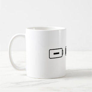 Batterijstatus: leeg, opladen, kapot koffiemok