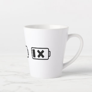 Batterijstatus: leeg, opladen, kapot latte mok