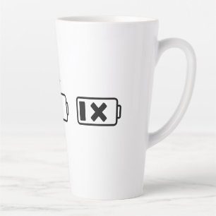 Batterijstatus: leeg, opladen, kapot latte mok