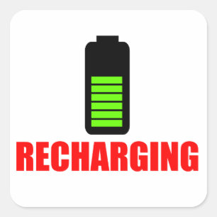 Batterijsticker opladen vierkante sticker