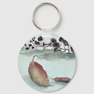 Batterijzoete aardappelen met plant op de achtergr sleutelhanger