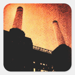 Battersea power station vierkante sticker