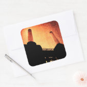 Battersea power station vierkante sticker (Envelop)