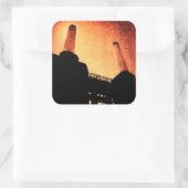 Battersea power station vierkante sticker (Tas)