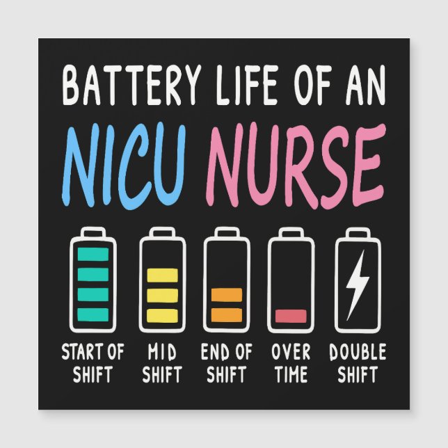 Battery life of a NICU nurse humor chart (Voorkant)