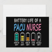 Battery life of a PACU nurse levels humor Kaart (Voorkant / Achterkant)