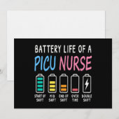 Battery life of a PICU nurse humor chart Kaart (Voorkant / Achterkant)