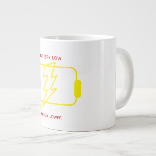 Battery Low Mug – Funny Energy Low Coffee Mug (Devant droit)