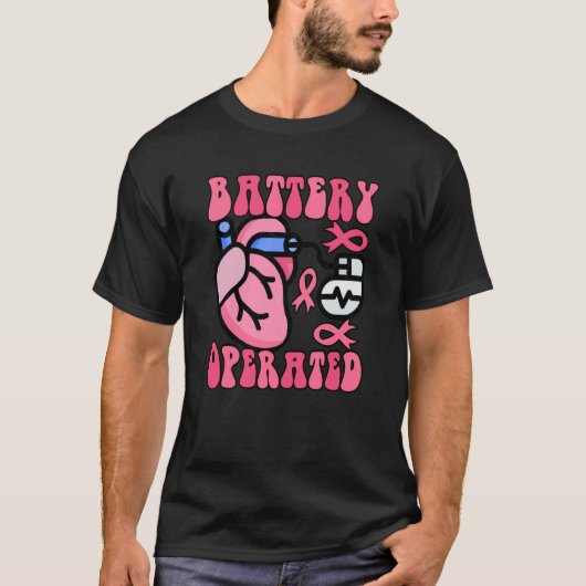 BATTERY OPERATED Retro Heart Warrior Groovy T-shirt (Voorkant)