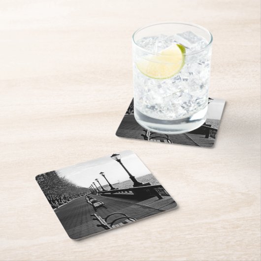 Battery Park City I Vierkante Kartonnen Onderzetter (Insitu)