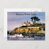 Battery Point Light, Carte postale California (Devant / Derrière)
