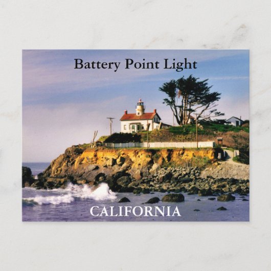 Battery Point Light, Carte postale California (Devant)