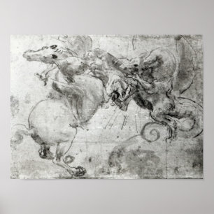 Battle between a Rider and a Dragon, c.1482 Poster