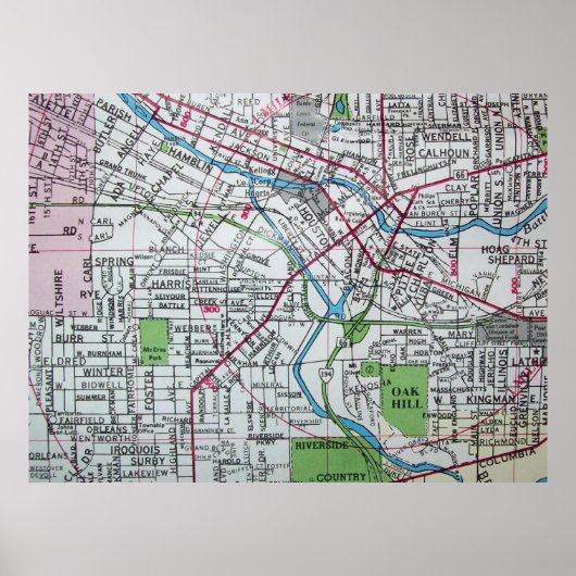 Battle Creek, MI  Map Poster (Voorkant)