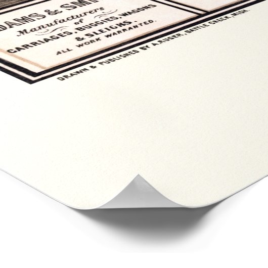 Battle Creek, MI Panoramic Map - 1869 Poster (Hoek)