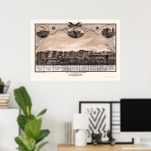 Battle Creek, MI Panoramic Map - 1869 Poster (Thuiskantoor)