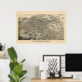 Battle Creek, MI Panoramic Map - 1880 Poster (Thuiskantoor)