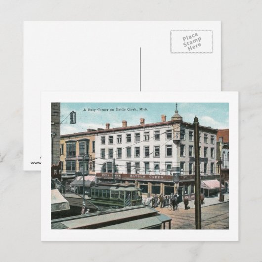 Battle Creek, Michigan 1912 Vintage Briefkaart (Voorkant / Achterkant)
