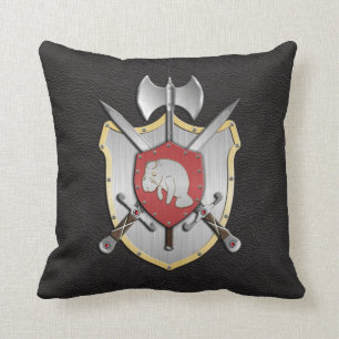Battle Crest Manatee Black Kussen