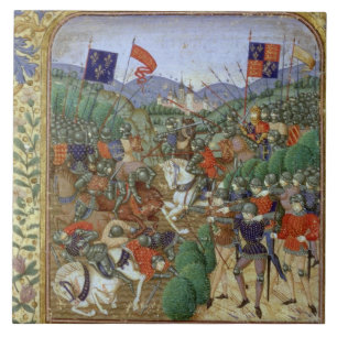 Battle of Agincourt, 25 oktober 1415 (w/c op pap) Tegeltje