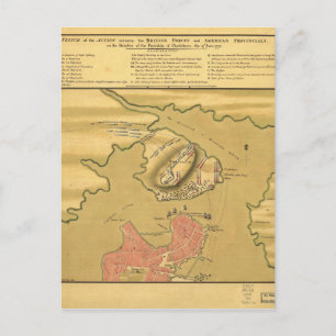 Battle of Bunker Hill Map 1775 Briefkaart