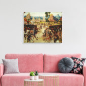 Battle of Poitiers, van Froissart's Chronicle Canvas Afdruk (Insitu (Woonkamer))