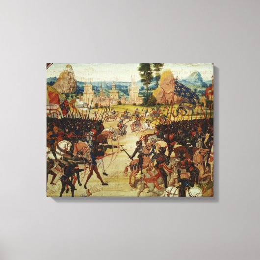 Battle of Poitiers, van Froissart's Chronicle Canvas Afdruk (Voorkant)