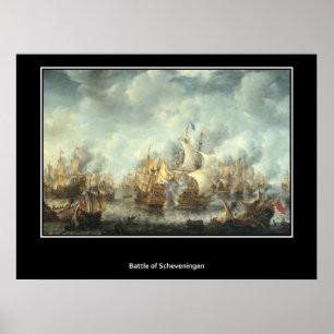 Battle of Scheveningen 1653 Vintage Poster