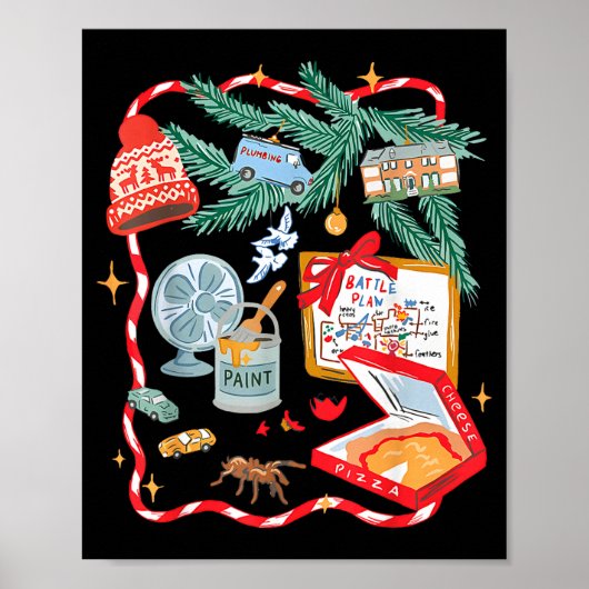 Battle Plan Funny Christmas Home Kids Hand Dawn Al Poster (Voorkant)