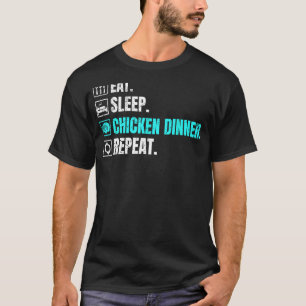 Battle Royale Eat Sleep Chicken Dinner Herhaal Man T-shirt