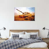 BATTLE TANK - M1 Abramen 24x36 Canvas Afdruk (Insitu (Slaapkamer))