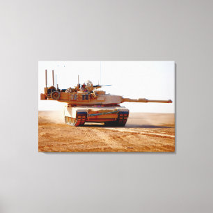 BATTLE TANK - M1 Abramen 24x36 Canvas Afdruk