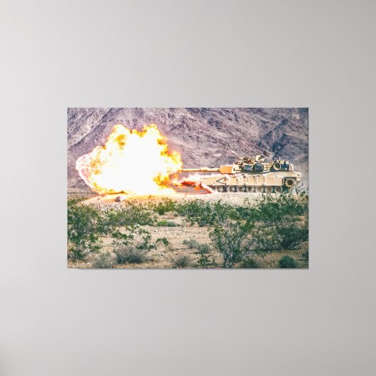 BATTLE TANK - M1 Abramen 40x60 Canvas Afdruk (Voorkant)