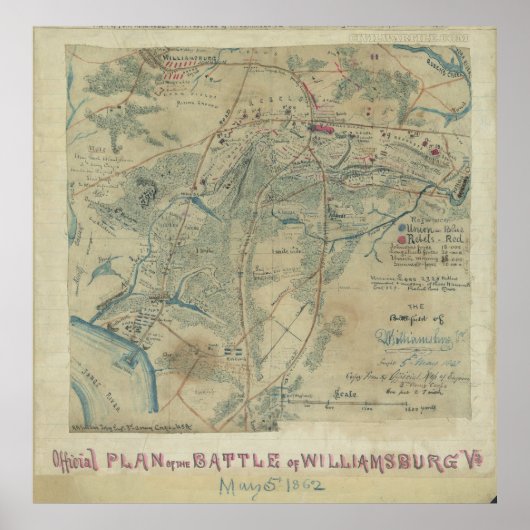 Battlefield of Williamsburg, Virginia Poster (Voorkant)