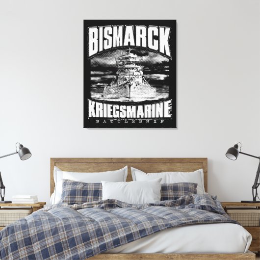 Battleship Bismarck Canvas Afdruk (Insitu (Slaapkamer))