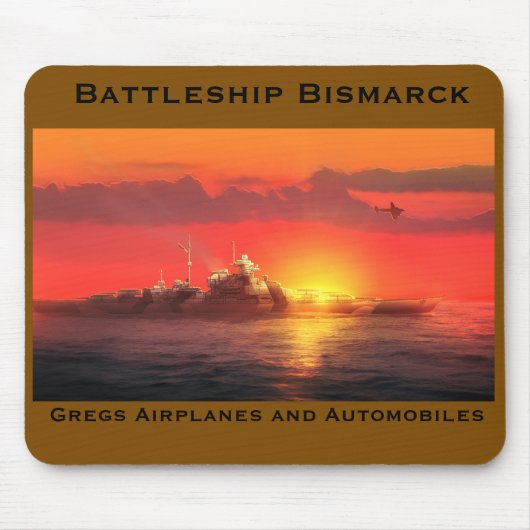 Battleship Bismarck mousepad Muismat (Voorkant)
