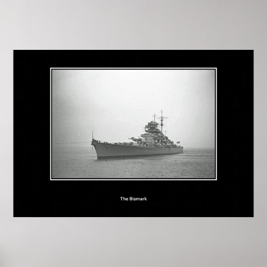 Battleship Bismarck, Schlachtschiff Vintage Poster (Voorkant)
