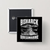 Battleship Bismarck Vierkante Button 5,1 Cm (Voorkant /achterkant)