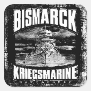 Battleship Bismarck Vierkante Sticker