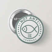 Battleship grijs NotAntiFish badge Ronde Button 5,7 Cm (Voorkant /achterkant)