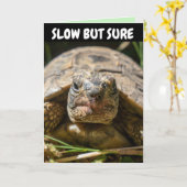 BATTUE BIRTHDAY TURTLE Carte de voeux (Fleur jaune)
