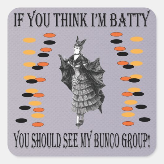 Batty Bunco Vierkante Sticker (Voorkant)