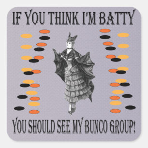 Batty Bunco Vierkante Sticker