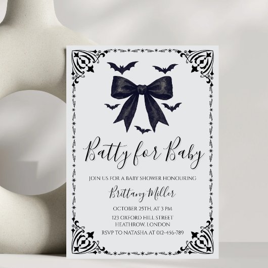 Batty for Baby Halloween Baby shower Invitation