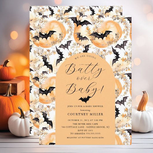 Batty Over Baby Baby shower Kaart